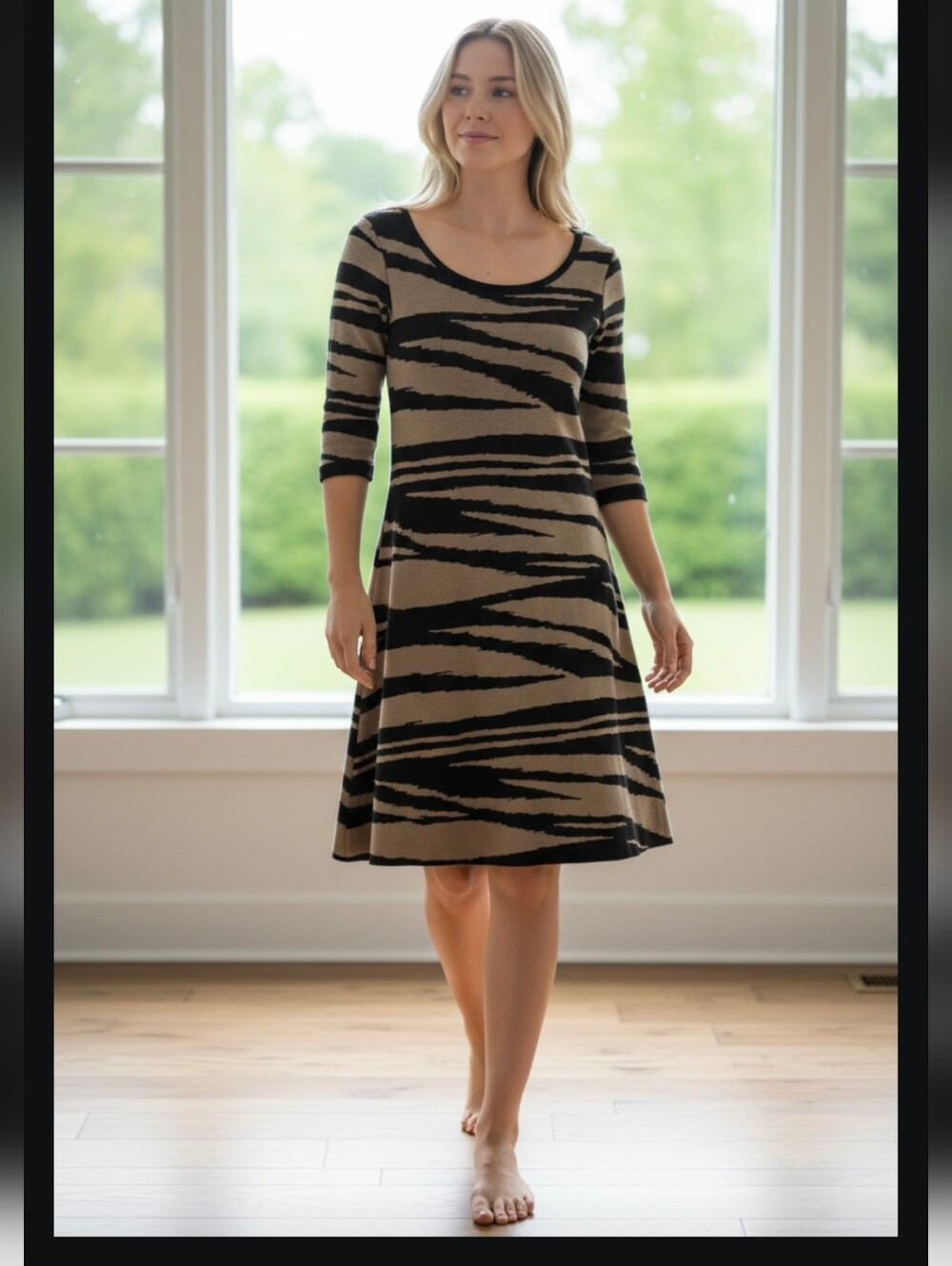 Just...Taylor animal print knit dress small